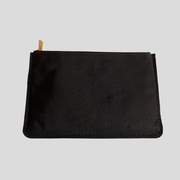 Authentic Chanel Canvas Makeup Cosmetic Pouch Bag